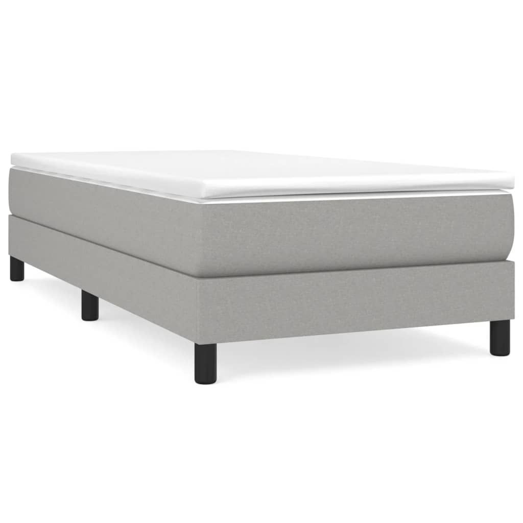Okvir za krevet s oprugom svjetlosivi 80x200 cm od tkanine