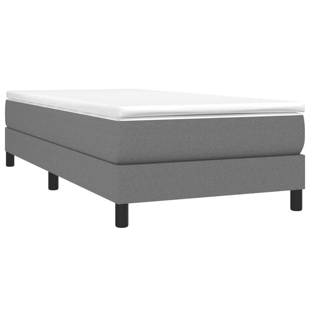 Okvir za krevet s oprugom tamnosivi 90x190 cm od tkanine