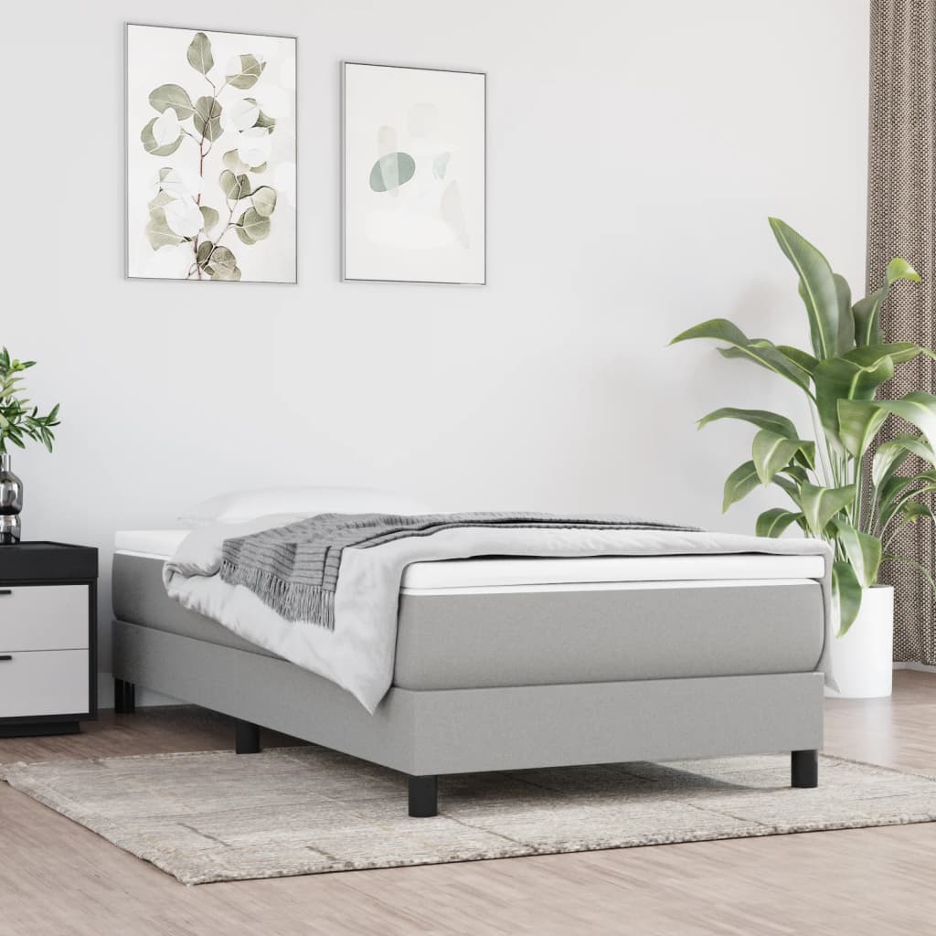 Okvir za krevet s oprugom svjetlosivi 90x200 cm od tkanine