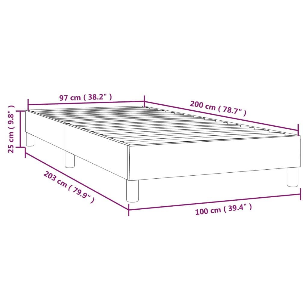 Okvir za krevet s oprugom krem 100 x 200 cm od tkanine