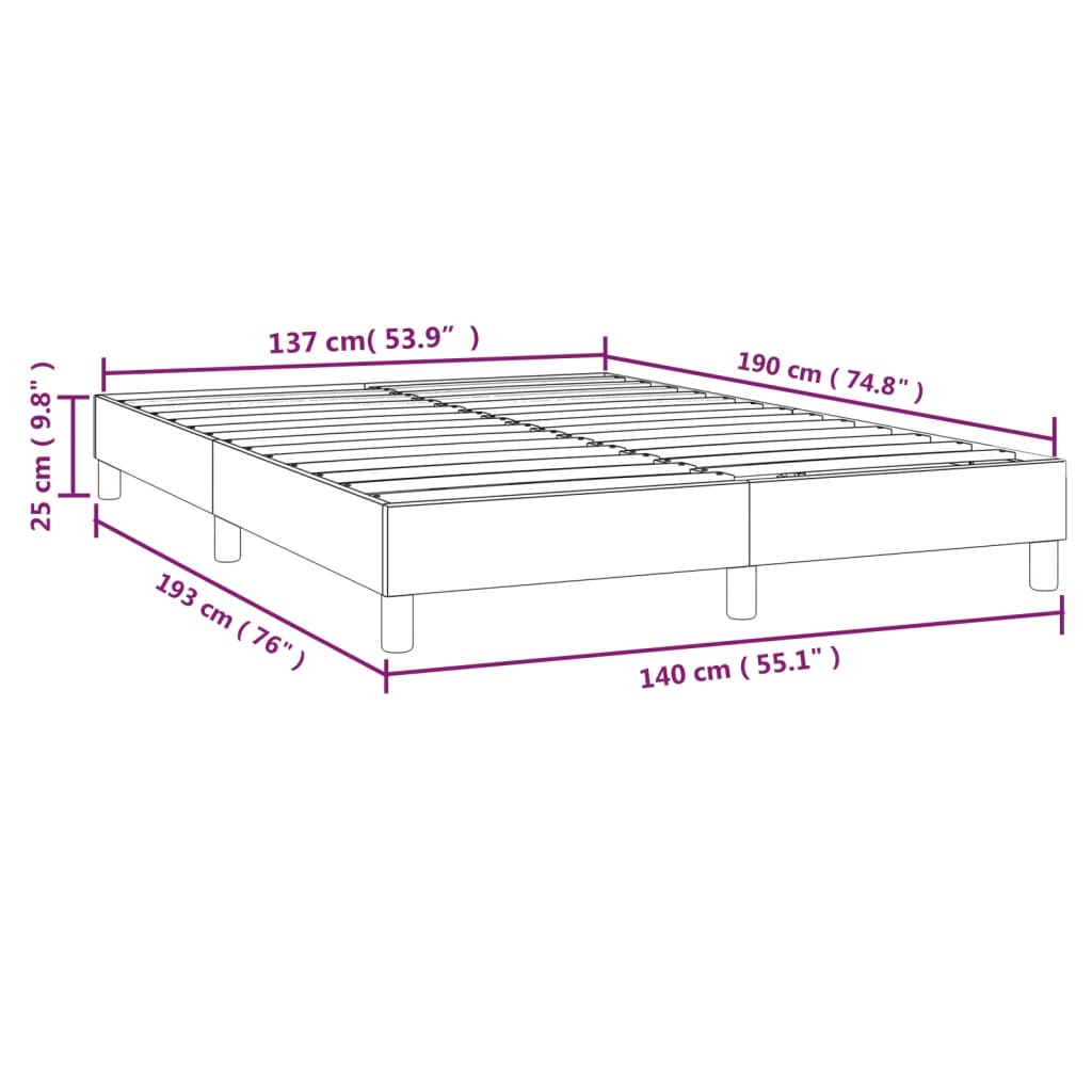 Okvir za krevet s oprugom svjetlosivi 140 x 190 cm od tkanine