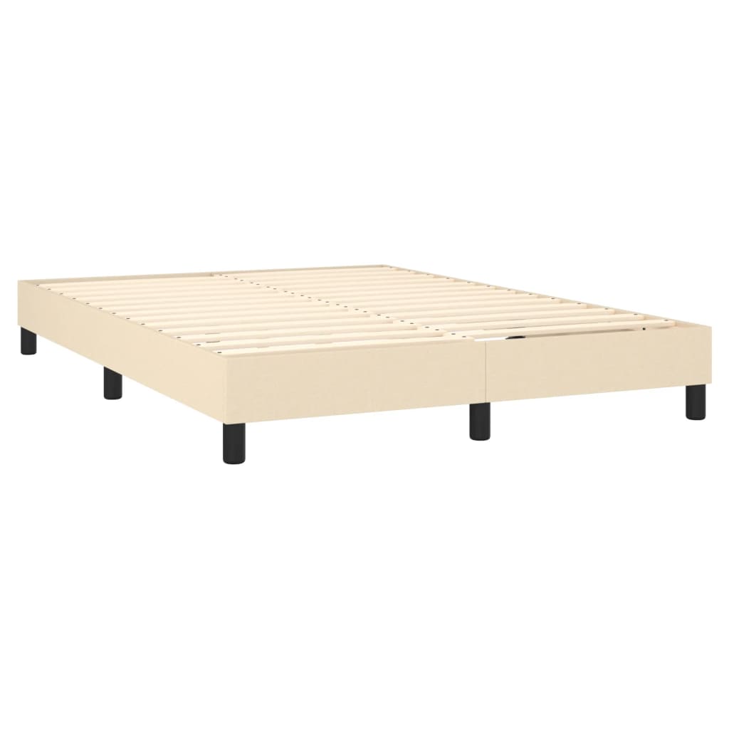 Okvir za krevet s oprugom krem 140 x 190 cm od tkanine