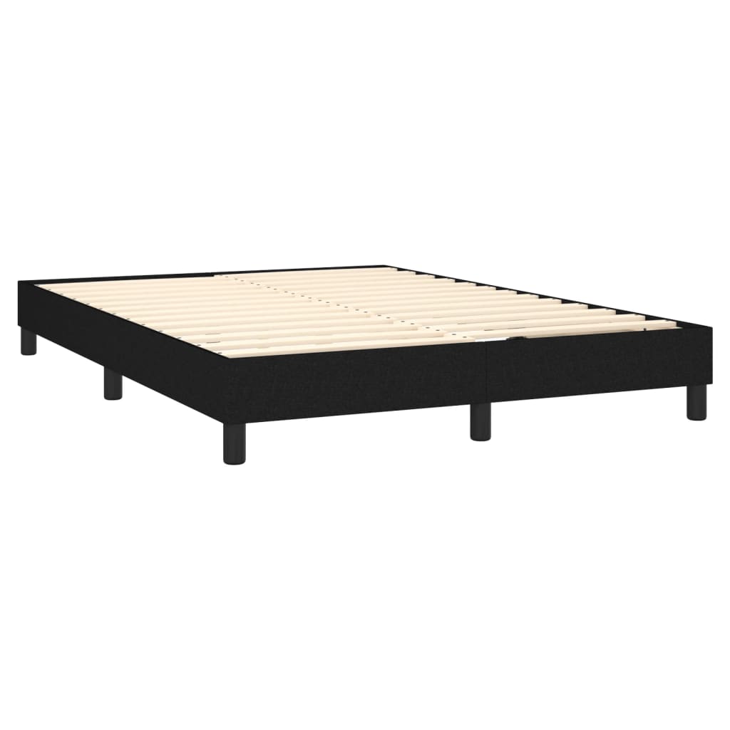 Okvir za krevet s oprugom crni 140x200 cm od tkanine