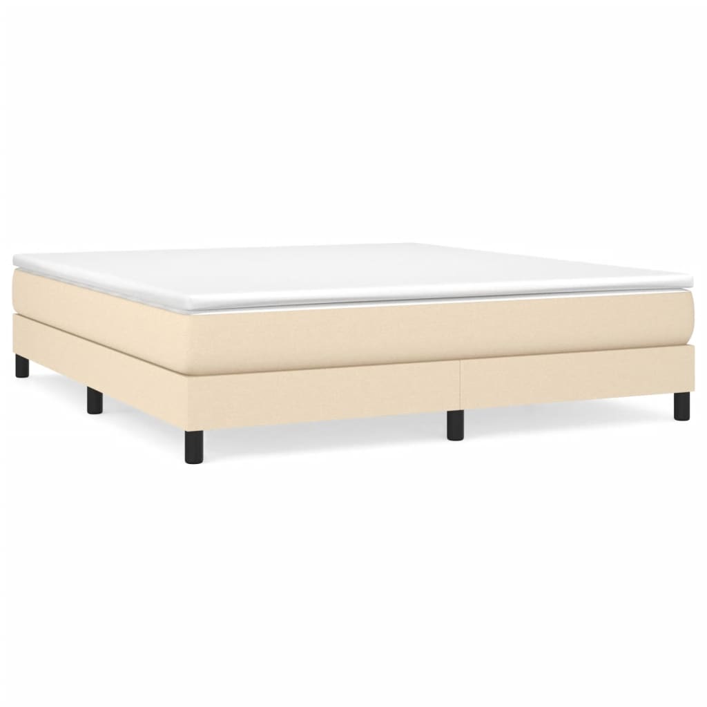 Okvir za krevet s oprugom krem 160x200 cm od tkanine