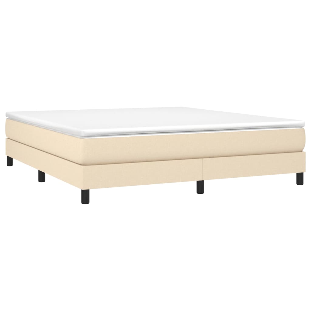 Okvir za krevet s oprugom krem 160x200 cm od tkanine