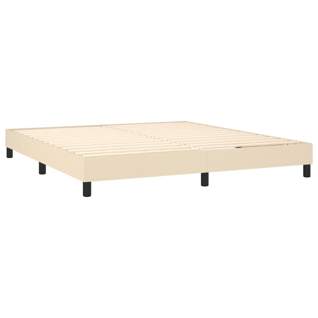 Okvir za krevet s oprugom krem 160x200 cm od tkanine