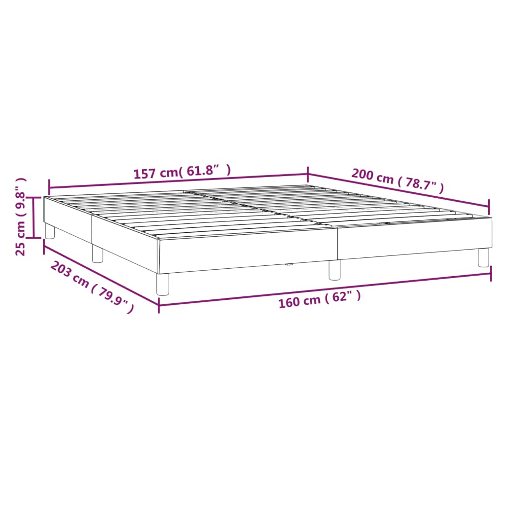 Okvir za krevet s oprugom krem 160x200 cm od tkanine