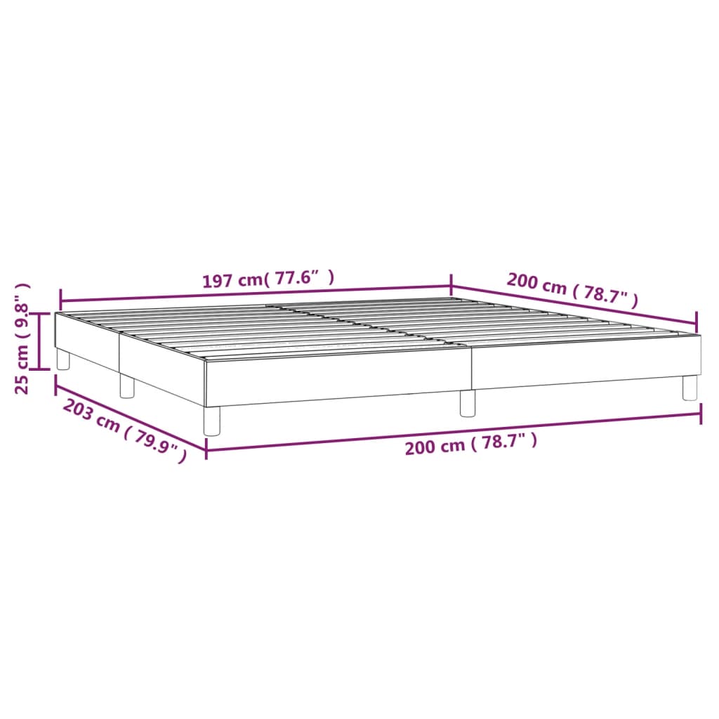 Okvir za krevet s oprugom svjetlosivi 200 x 200 cm od tkanine