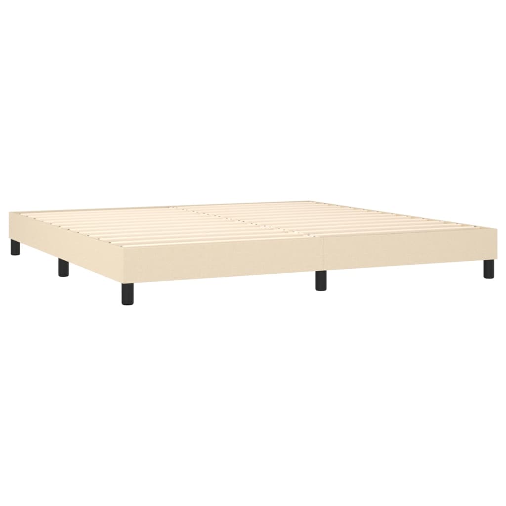 Okvir za krevet s oprugom krem 200x200 cm od tkanine