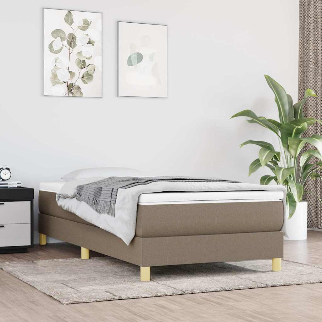Okvir za krevet s oprugom smeđesivi 80x200cm od tkanine