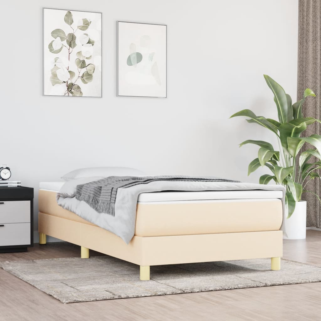Okvir za krevet s oprugom krem 90x200cm od tkanine