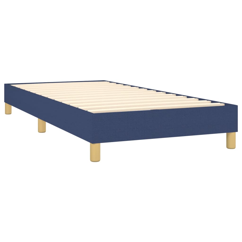 Okvir za krevet s oprugom plava 90x200cm od tkanine