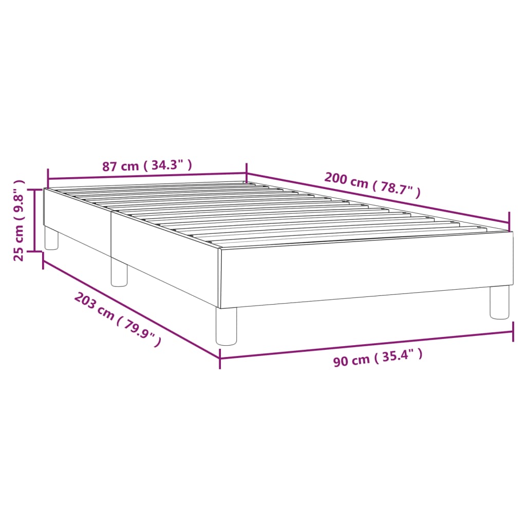 Okvir za krevet s oprugom plava 90x200cm od tkanine