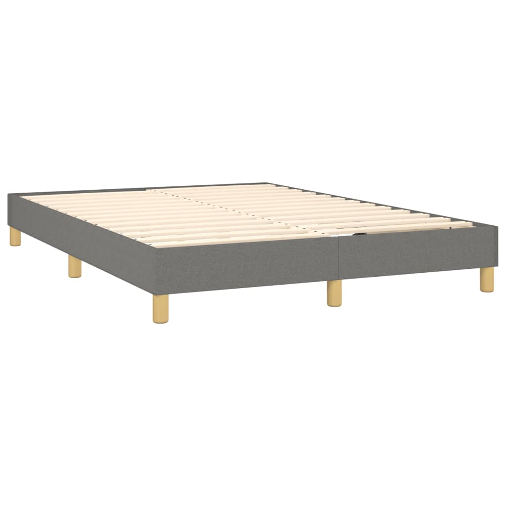 Okvir za krevet s oprugom tamnosivi 140 x 190 cm od tkanine