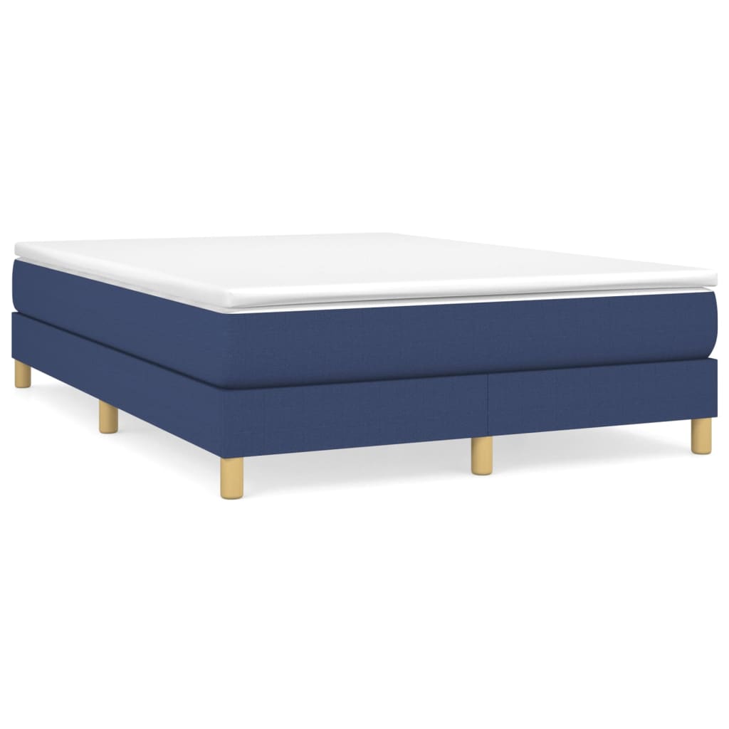 Okvir za krevet s oprugom plavi 140 x 190 cm od tkanine
