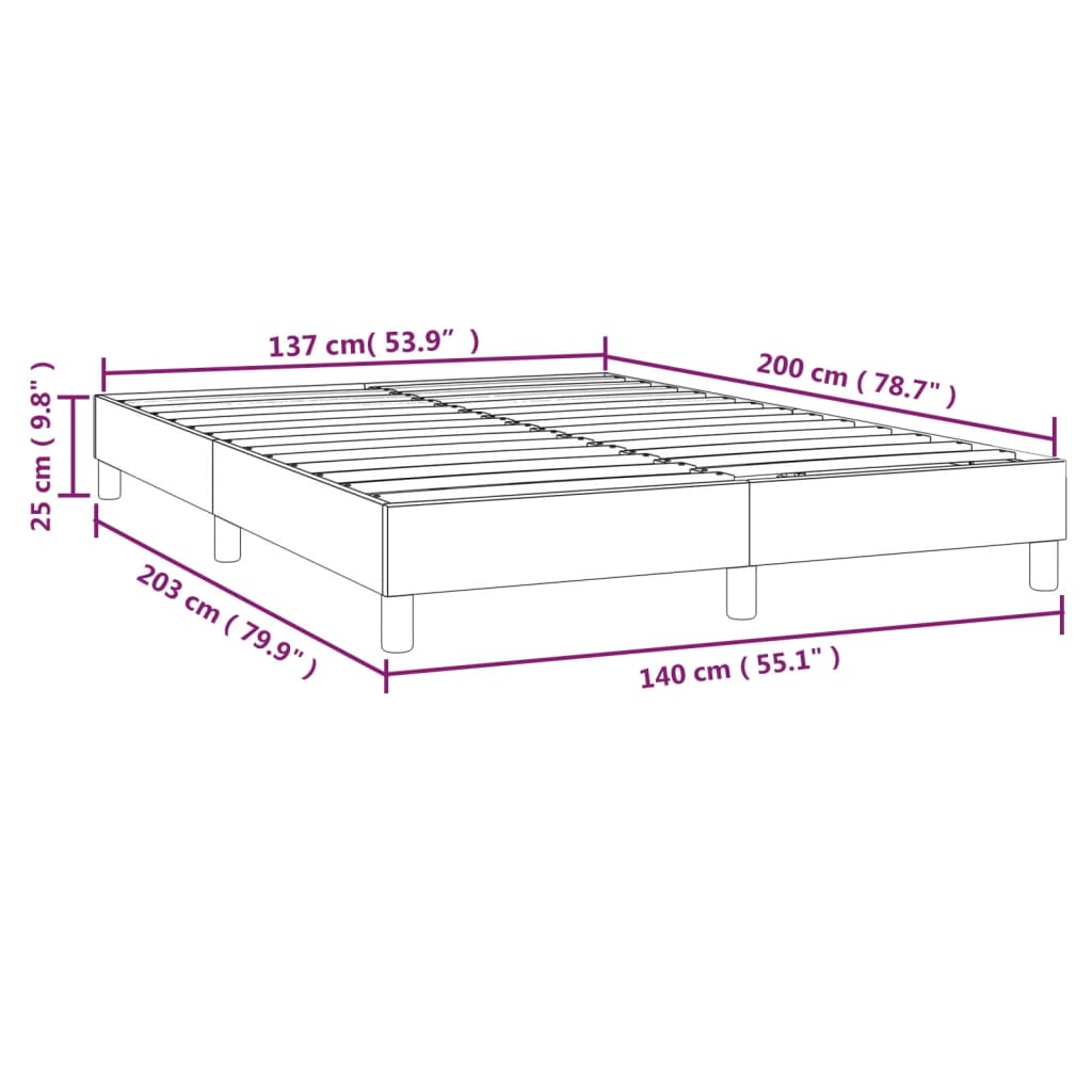 Okvir za krevet s oprugom crni 140x200 cm od tkanine