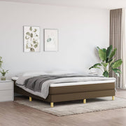 Okvir za krevet s oprugom tamnosmeđi 160x200 cm od tkanine