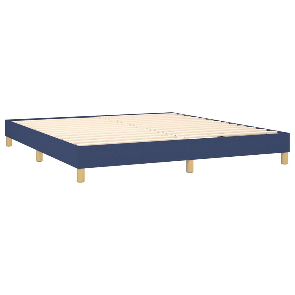 Okvir za krevet s oprugom plavi 160x200 cm od tkanine