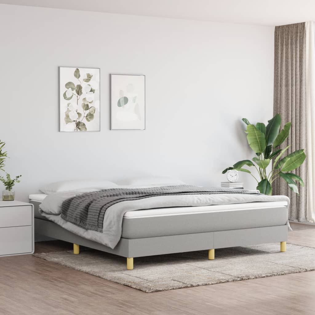 Okvir za krevet s oprugom svjetlosivi 180x200 cm od tkanine