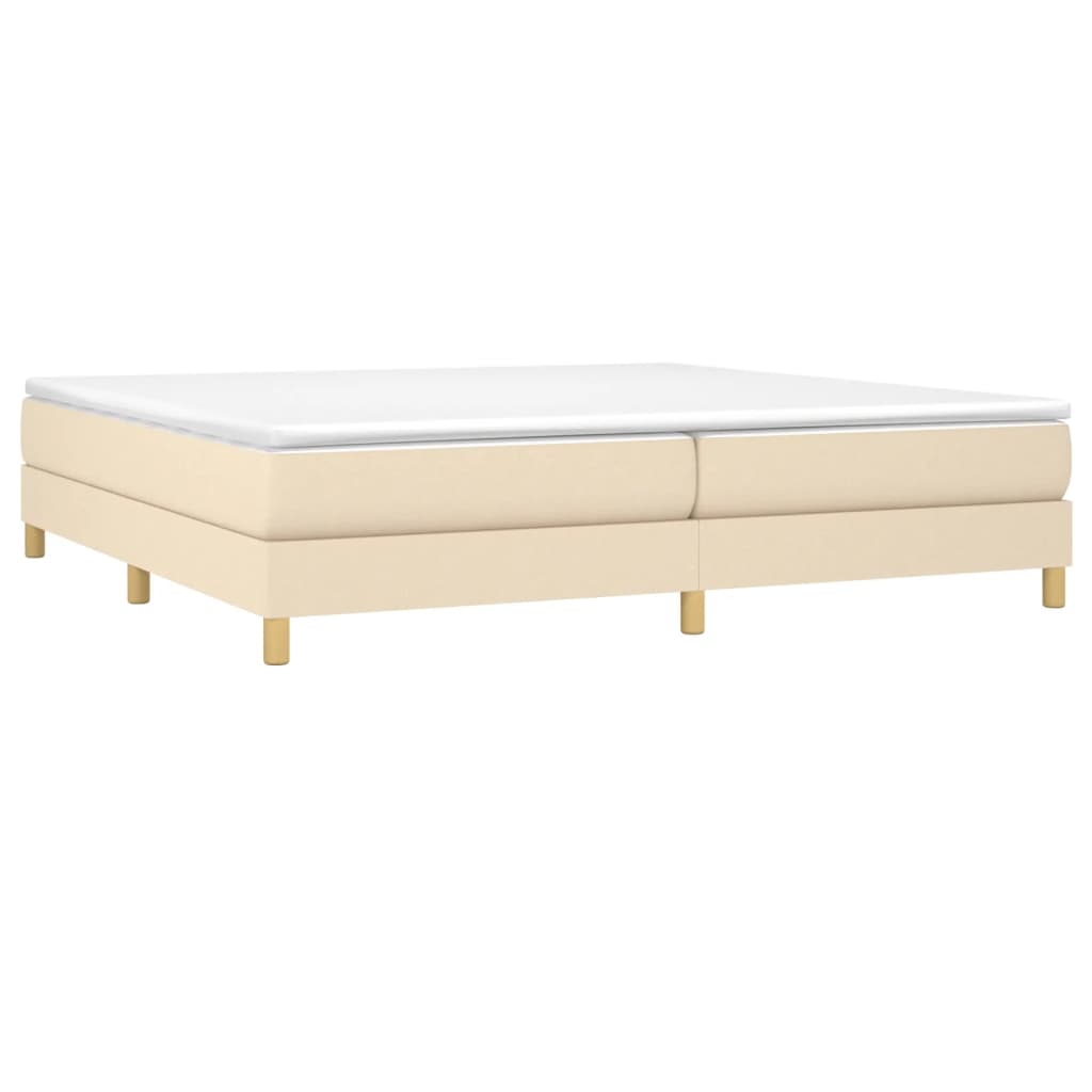 Okvir za krevet s oprugom krem 200x200 cm od tkanine