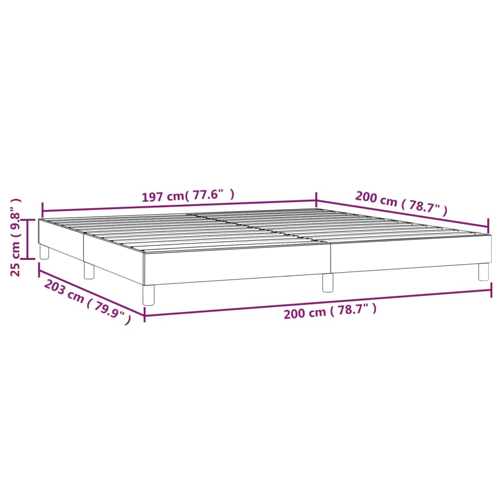 Okvir za krevet s oprugom krem 200x200 cm od tkanine