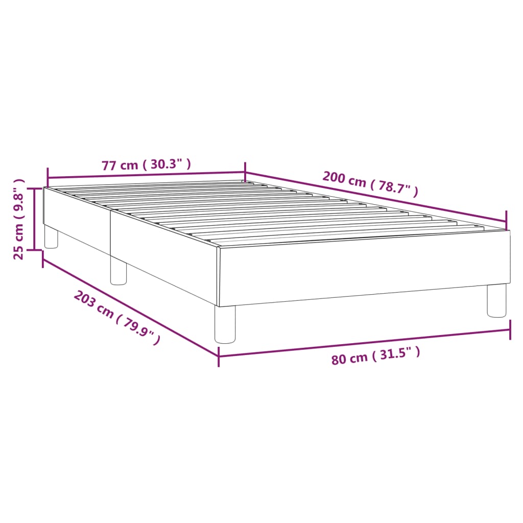 Okvir za krevet s oprugom sivi 80 x 200 cm od umjetne kože