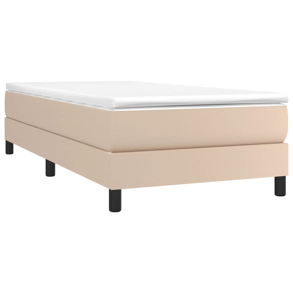 Okvir za krevet s oprugom boja cappuccina 80 x 200 cm od umjetne kože
