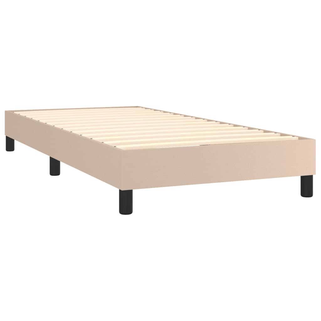 Okvir za krevet s oprugom boja cappuccina 80 x 200 cm od umjetne kože