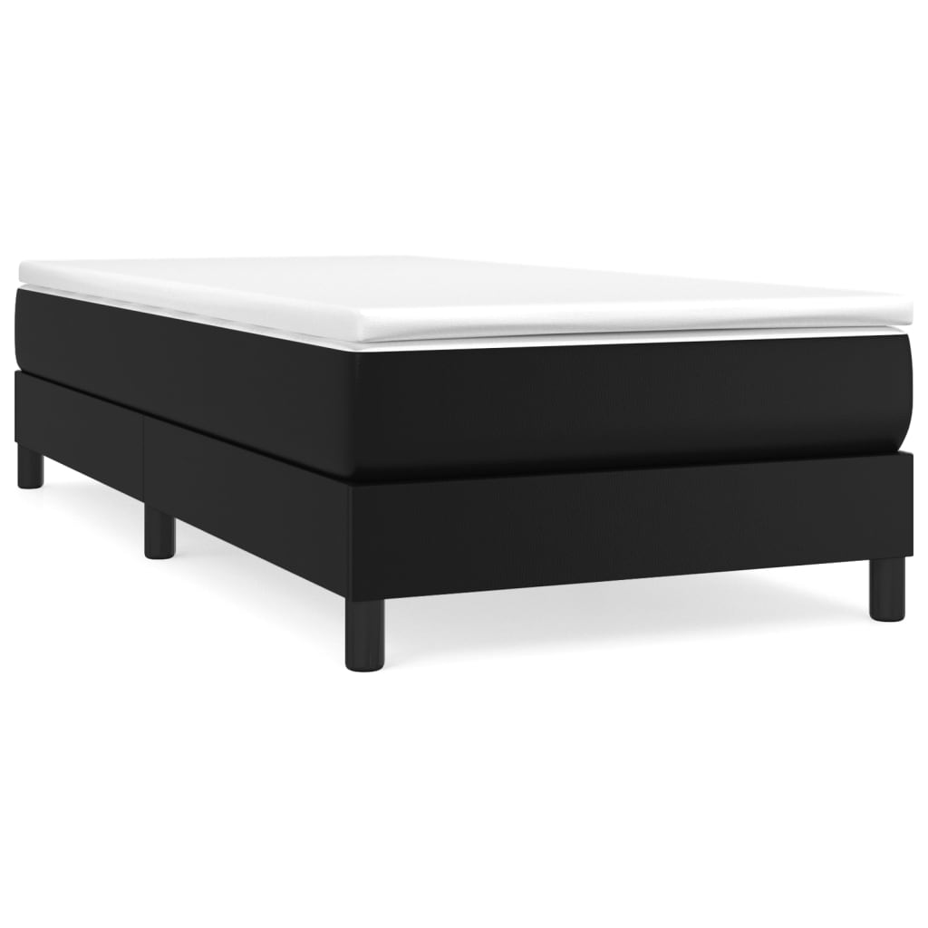 Okvir za krevet s oprugom crni 90x190 cm od umjetne kože