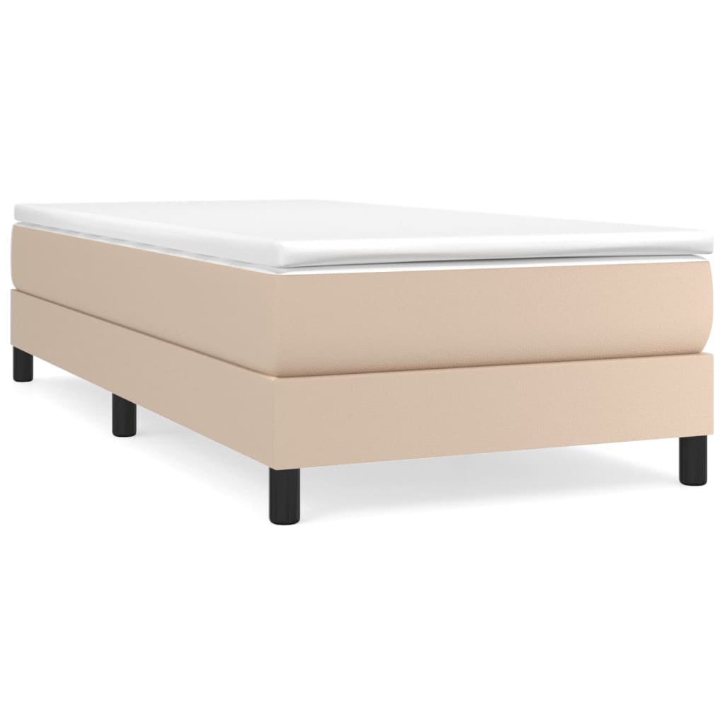 Okvir za krevet s oprugom boja cappuccina 90x190 cm od umjetne kože