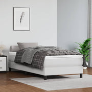Okvir za krevet s oprugom bijela 100x200 cm od umjetne kože