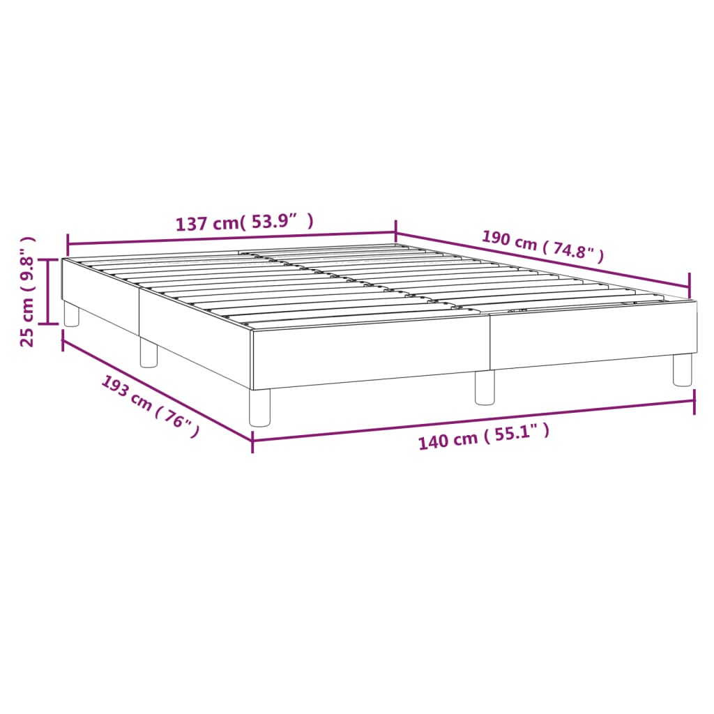 Okvir za krevet s oprugom crni 140x190 cm od umjetne kože