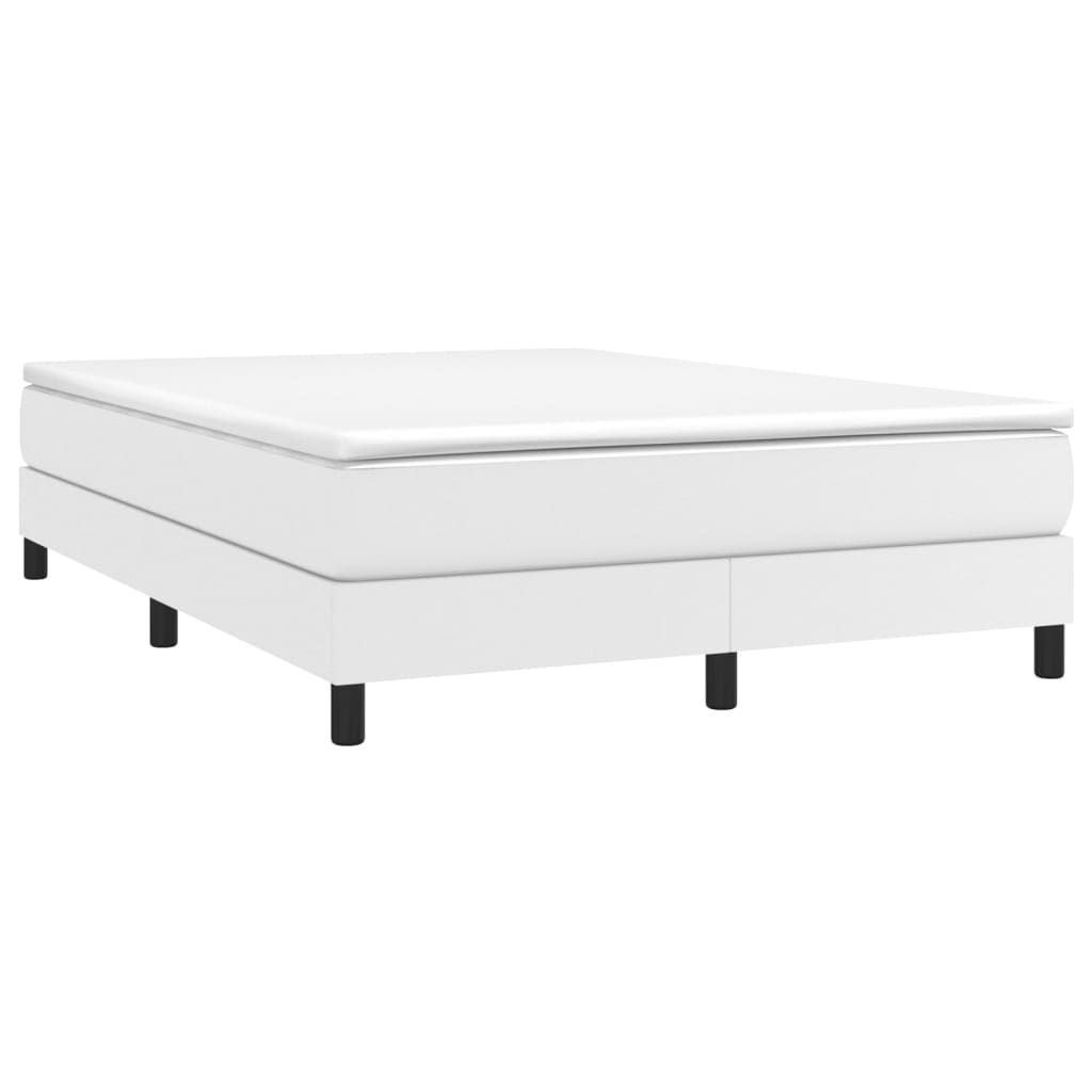 Okvir za krevet s oprugom bijela 140x190 cm od umjetne kože
