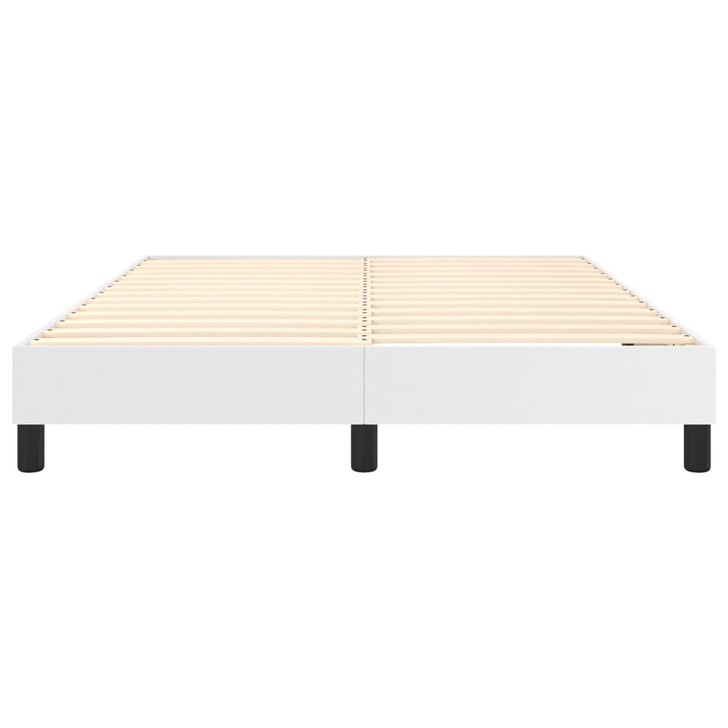 Okvir za krevet s oprugom bijela 140x190 cm od umjetne kože