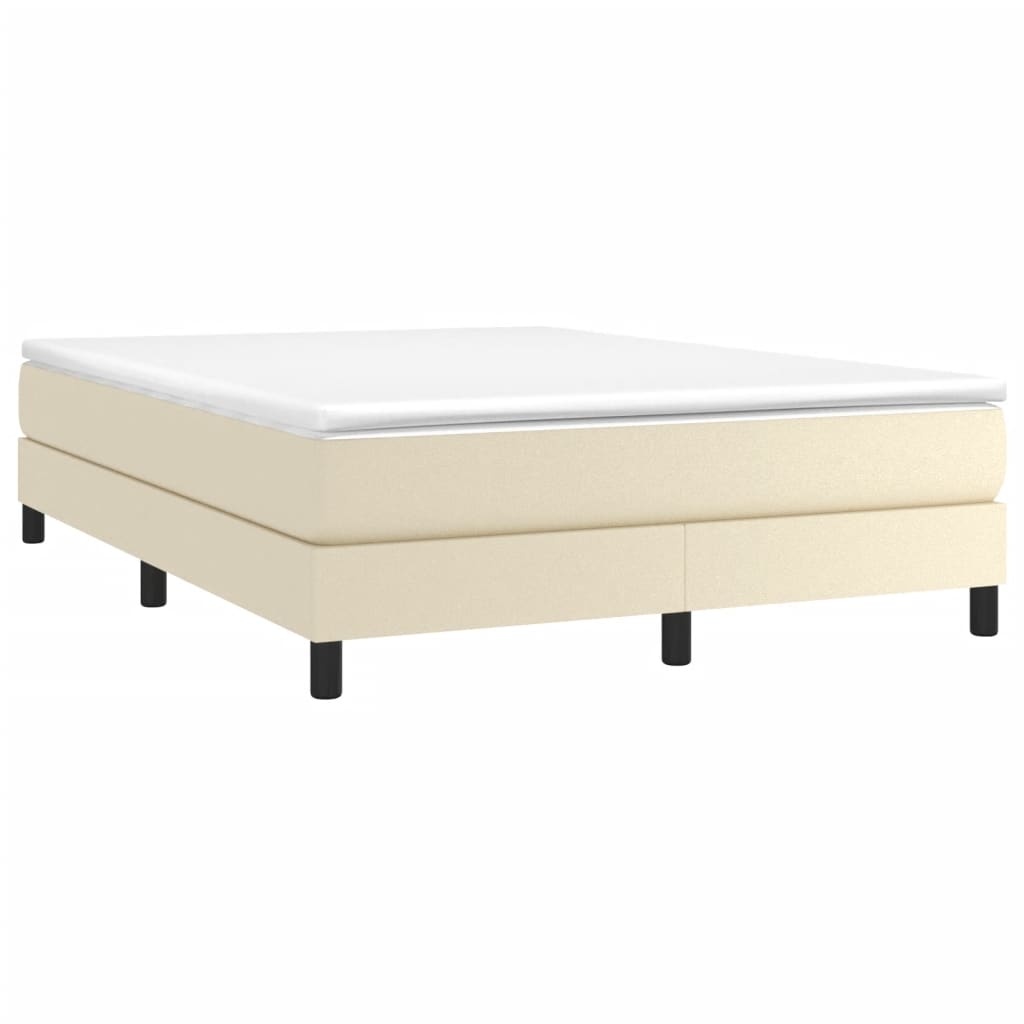 Okvir za krevet s oprugom krem 140x190 cm od umjetne kože