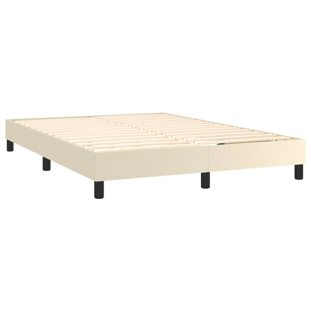 Okvir za krevet s oprugom krem 140x200 cm od umjetne kože