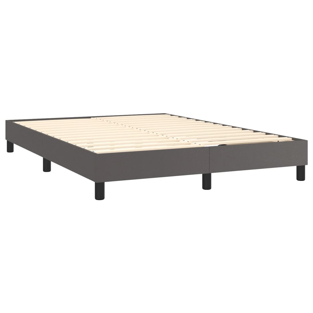 Okvir za krevet s oprugom sivi 140x200 cm od umjetne kože