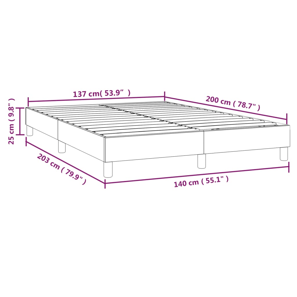 Okvir za krevet s oprugom sivi 140x200 cm od umjetne kože