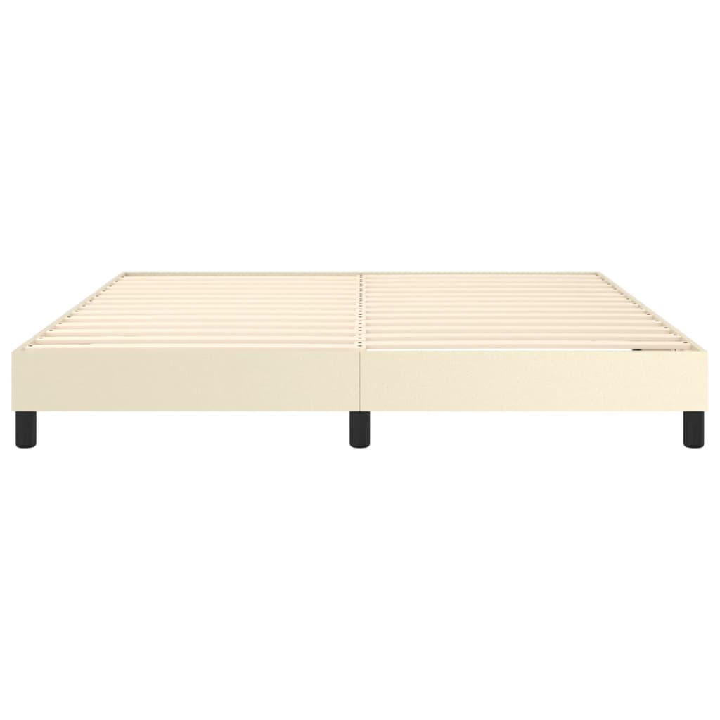 Okvir za krevet s oprugom krem 160x200 cm od umjetne kože