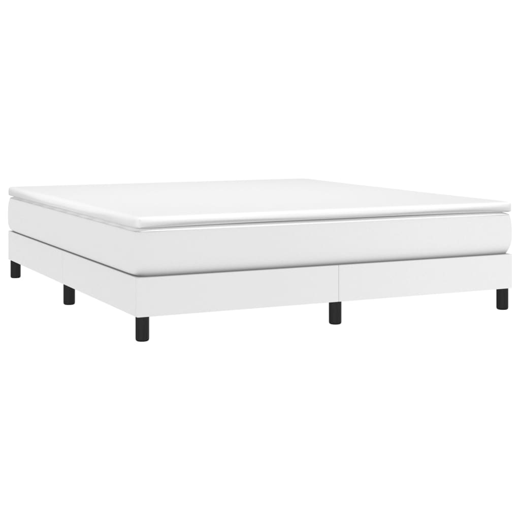 Okvir za krevet s oprugom bijela 180x200 cm od umjetne kože