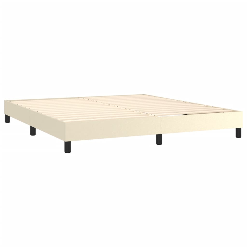 Okvir za krevet s oprugom krem 180x200 cm od umjetne kože