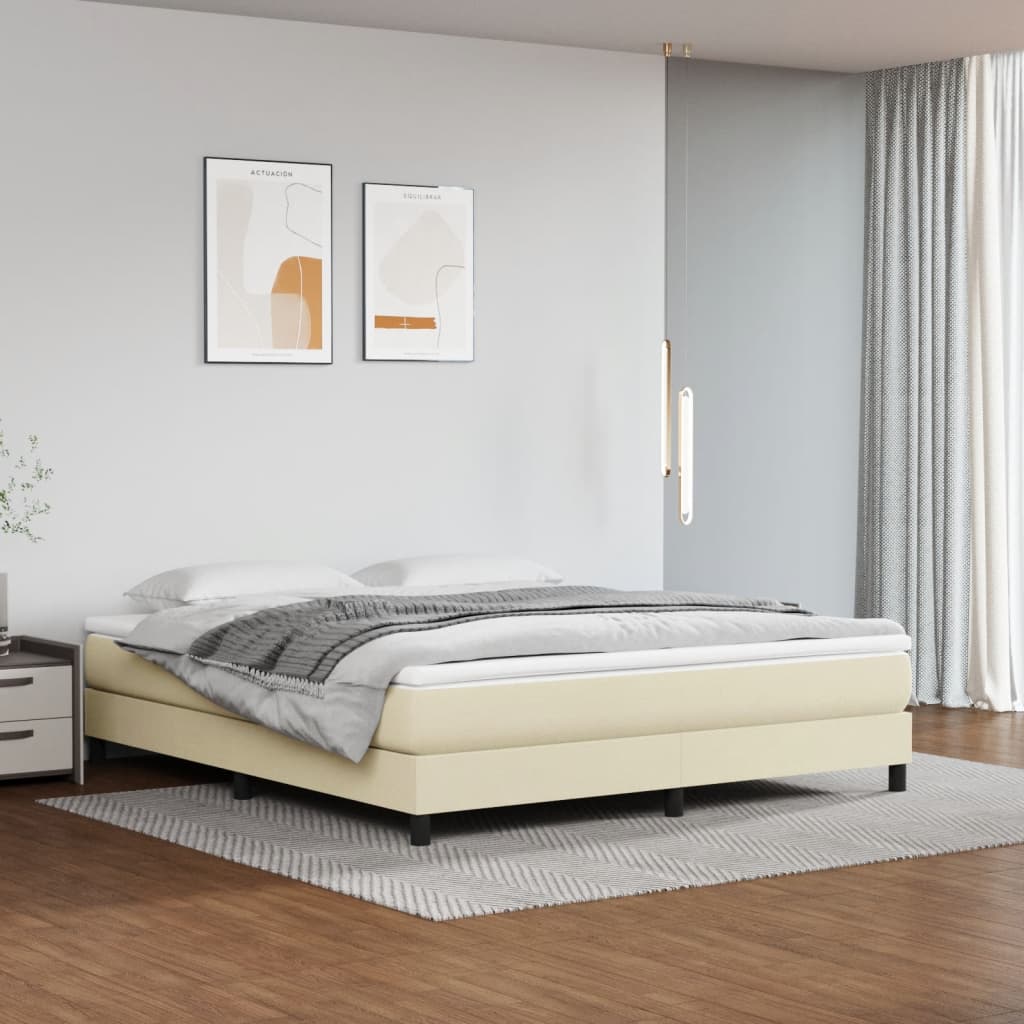 Okvir za krevet s oprugom krem 180x200 cm od umjetne kože