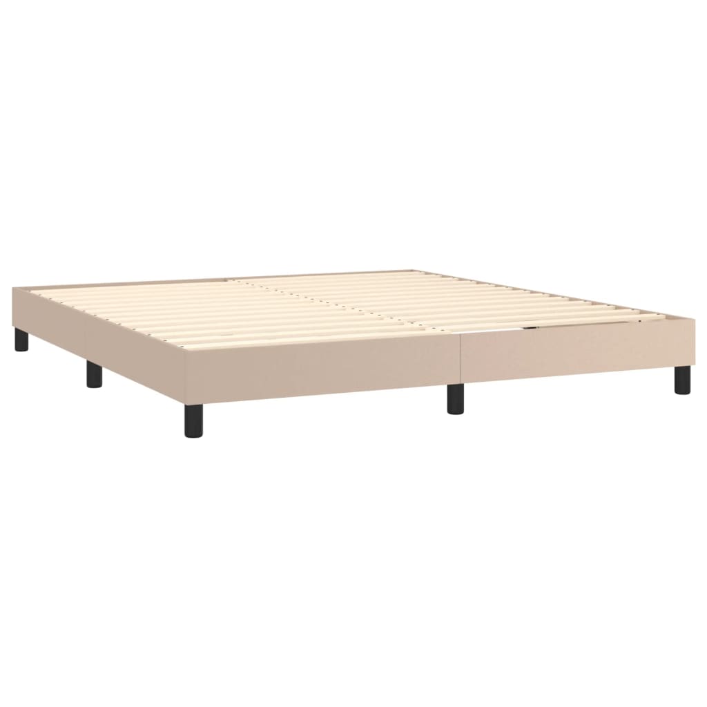 Okvir za krevet s oprugom boja cappuccina 180x200 cm od umjetne kože