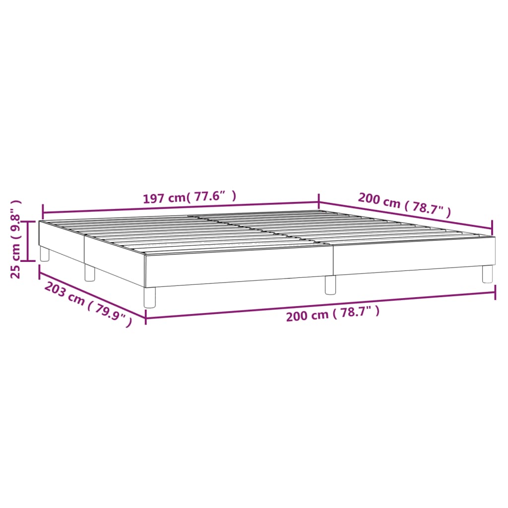 Okvir za krevet s oprugom crni 200x200 cm od umjetne kože
