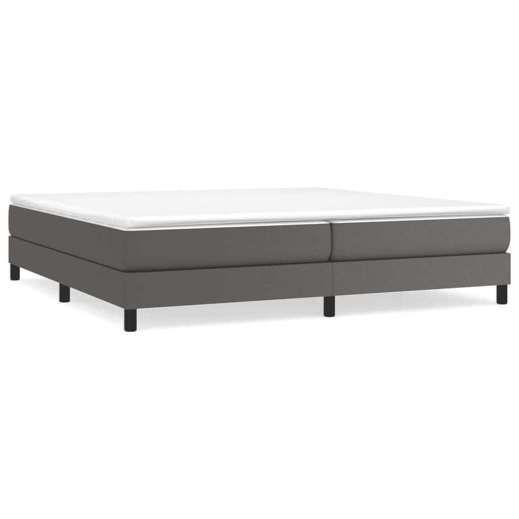Okvir za krevet s oprugom sivi 200x200 cm od umjetne kože