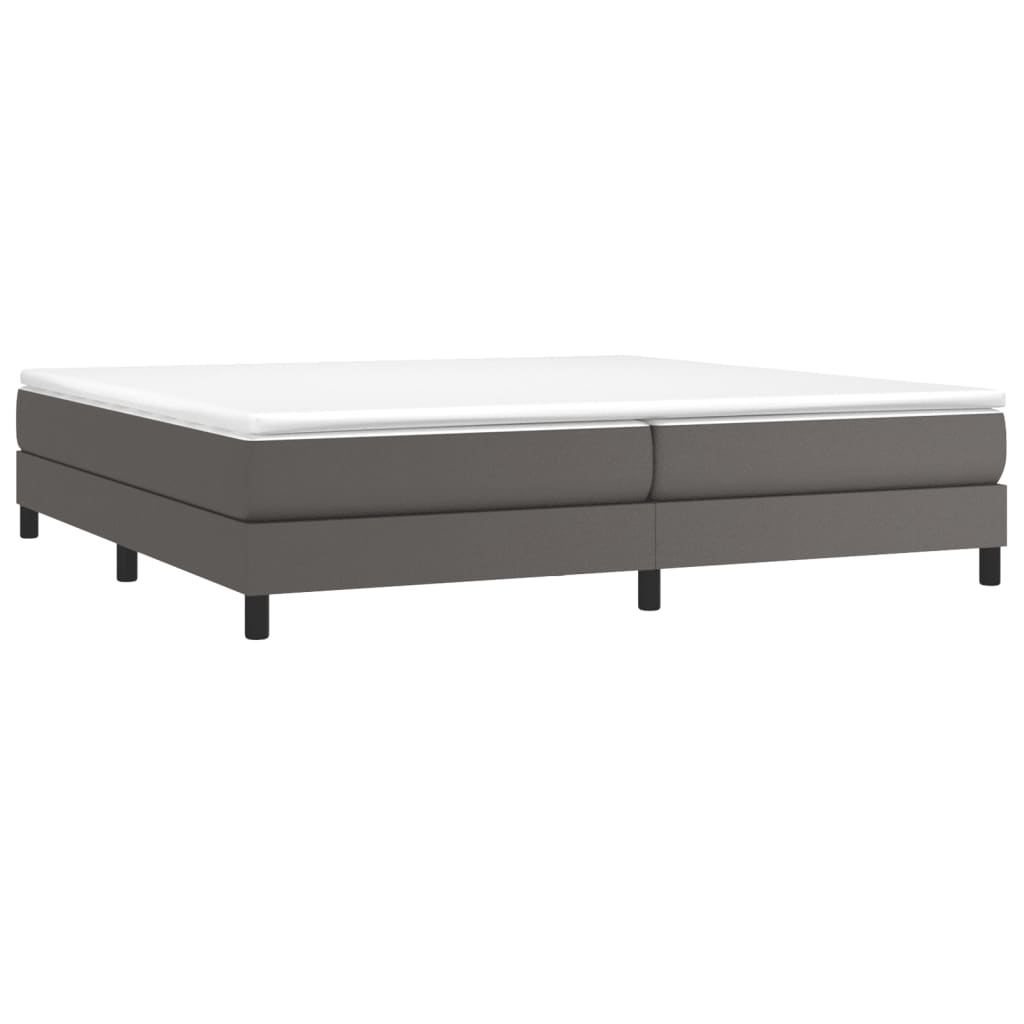 Okvir za krevet s oprugom sivi 200x200 cm od umjetne kože