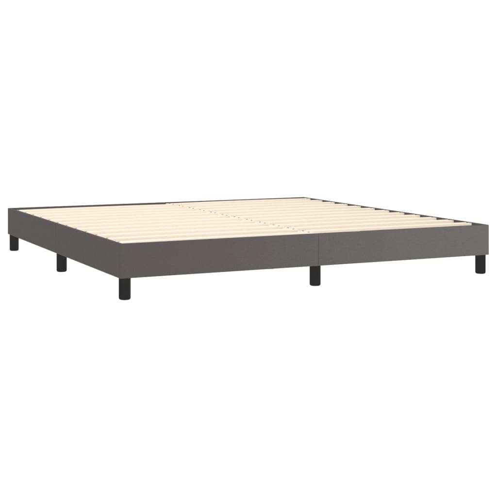 Okvir za krevet s oprugom sivi 200x200 cm od umjetne kože