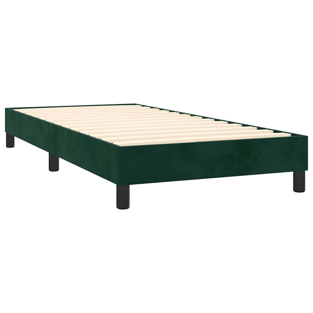 Okvir za krevet s oprugom tamnozeleni 80 x 200 cm baršunasti