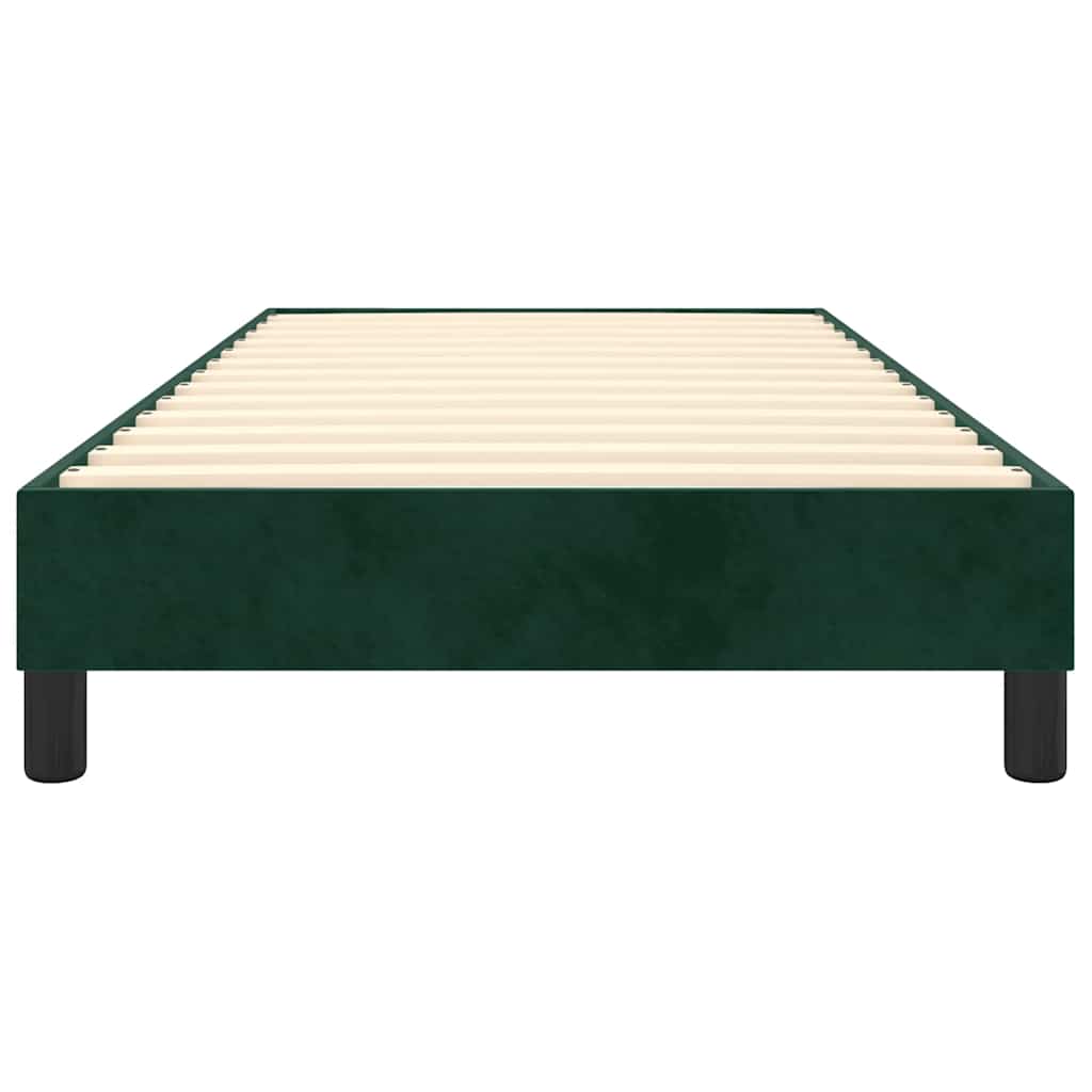 Okvir za krevet s oprugom tamnozeleni 80 x 200 cm baršunasti