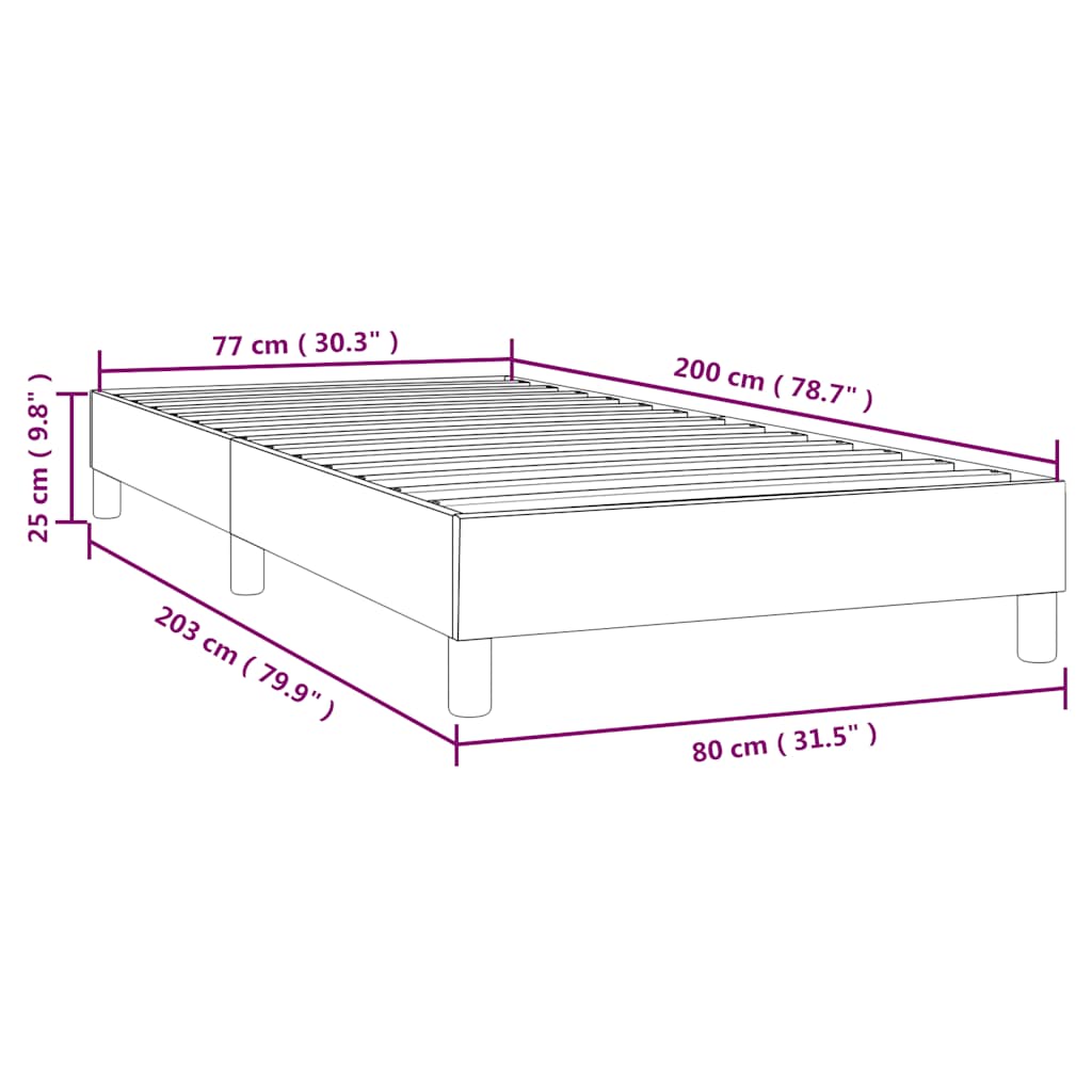 Okvir za krevet s oprugom tamnoplavi 80x200 cm baršunasti